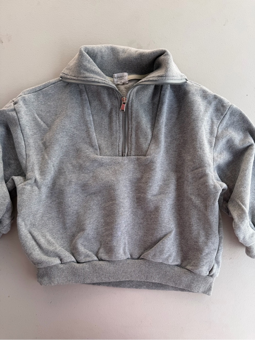 Kids Grey Quarter-Zip Sweatshirt